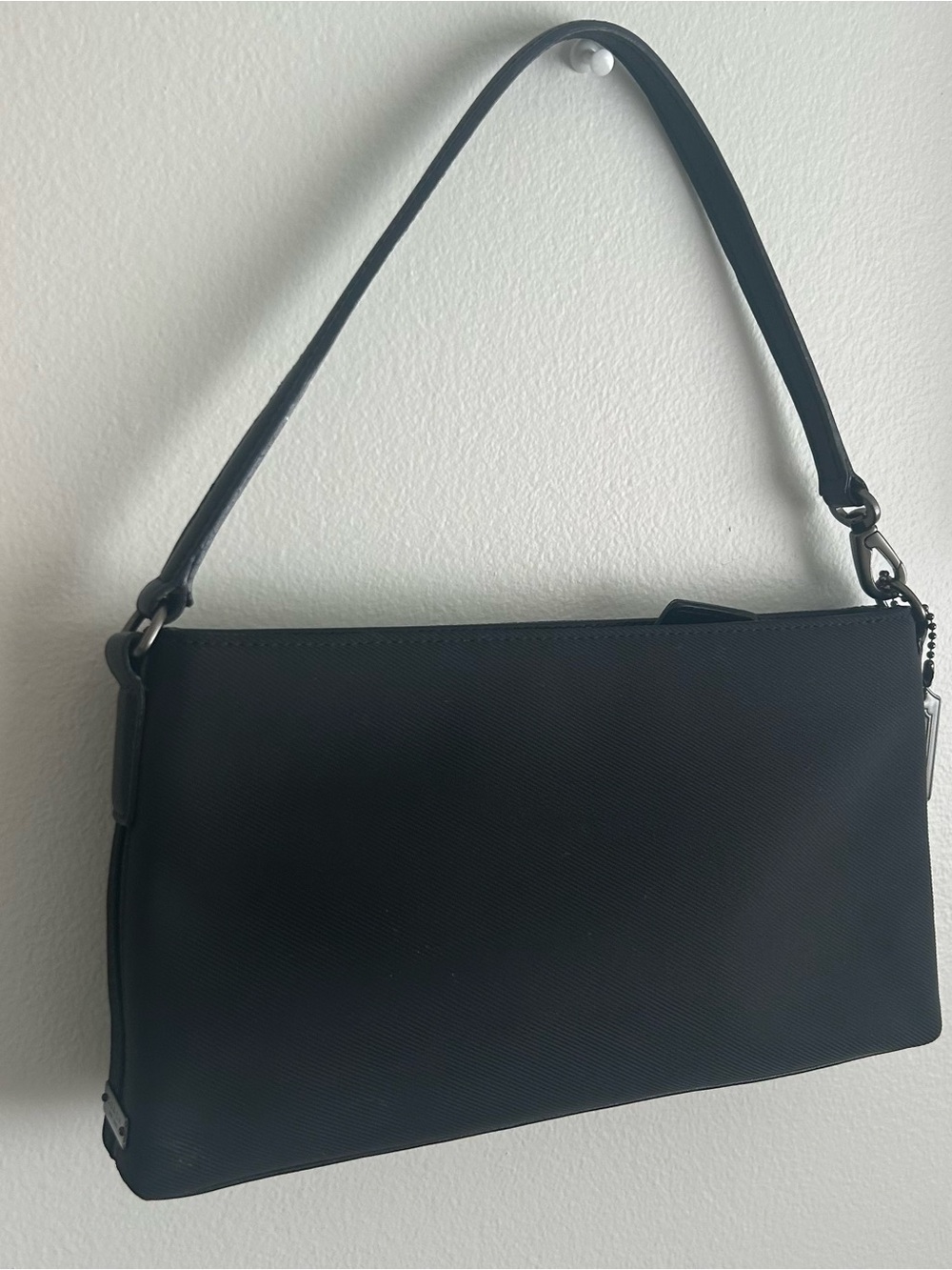 Coach Black Nylon Baguette Shoulder Bag Y2K Mini Zip Top Purse - Picture 6 of 16